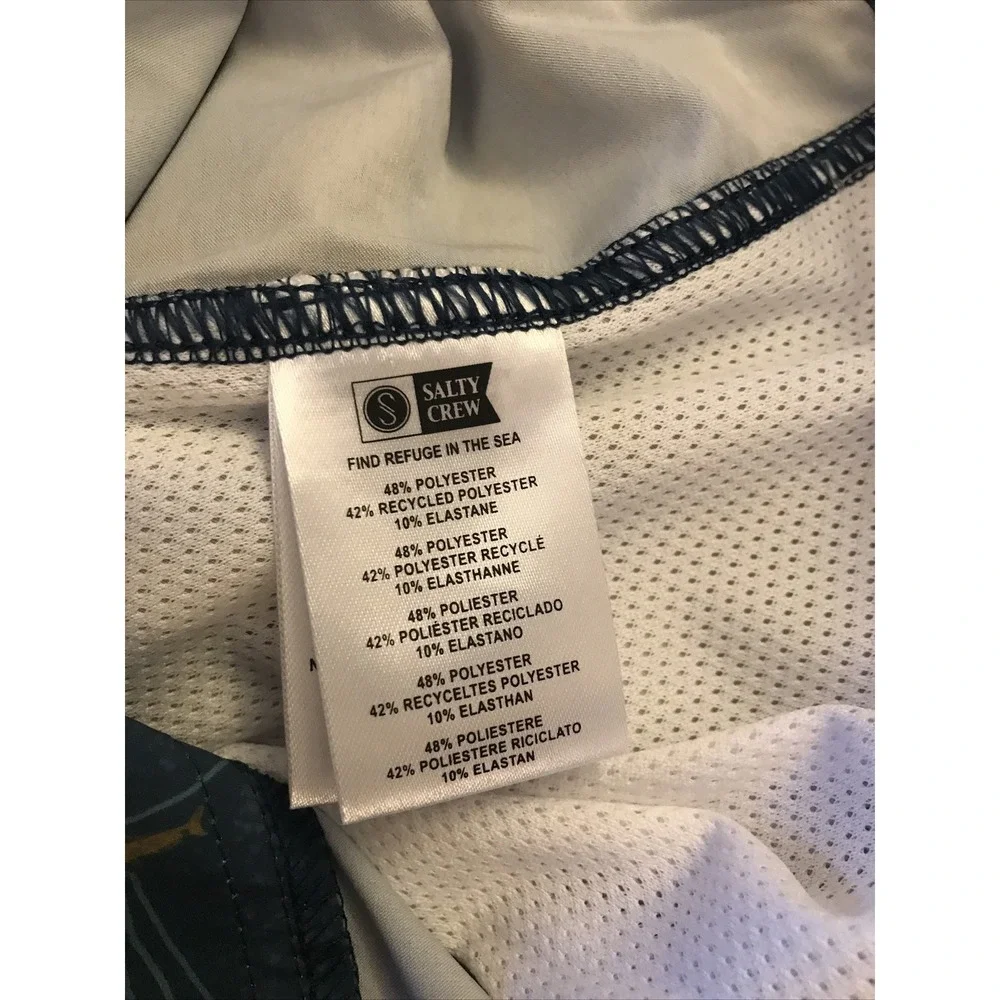 Salty Crew Tandem Mens Boardshorts Sz 2XL Blue Drawstring Elastic Waist Pockets